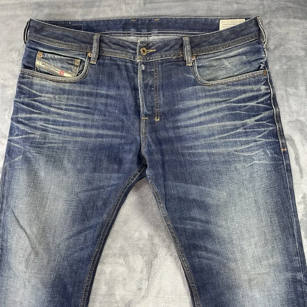 Diesel Zatiny Jeans Selvage Bootcut Mens Size 36x32 Fits 38x31 Blue Wash 0073N